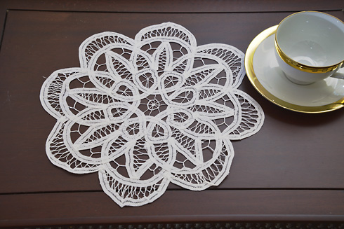 Belgium 108, 12" Round All Lace Doily