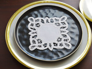 5" square battenburg lace