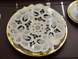 Crystal Lace Doilies Battenburg Round Crystal Lace.Pistachio Shell Color.