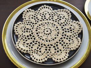 8" Round Crochet, Wheat color