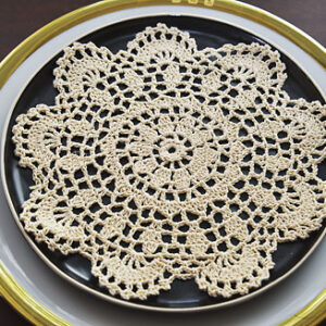 Round Crochet Lace Doilies. Brazilian Sand Color