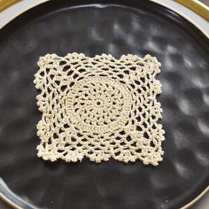 4" square crochet, wheat color